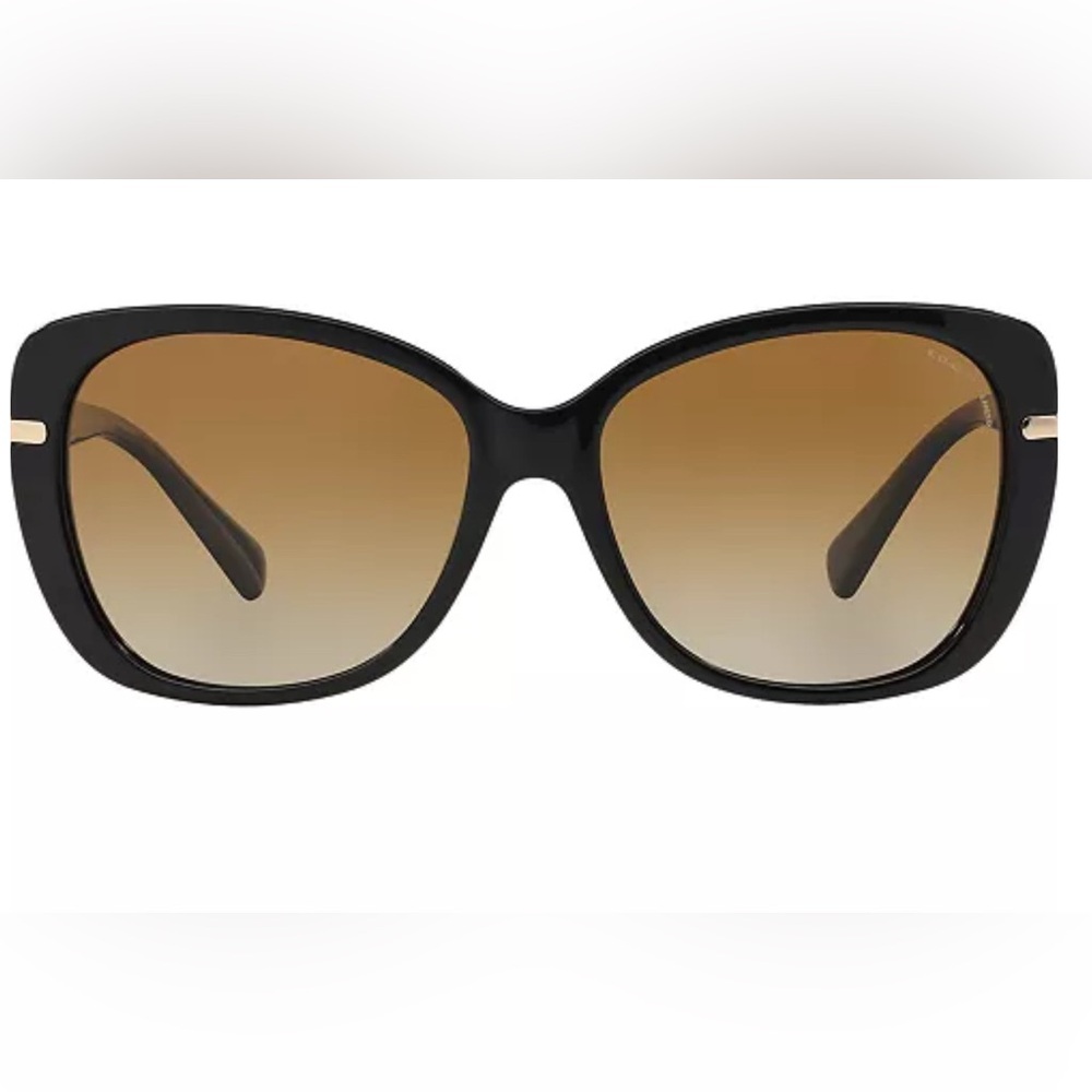 Coach Polarized Tortoise Sunglasses HC 8131 Brown Eye Gold✨Like New Retail $250 - Picture 8 of 8
